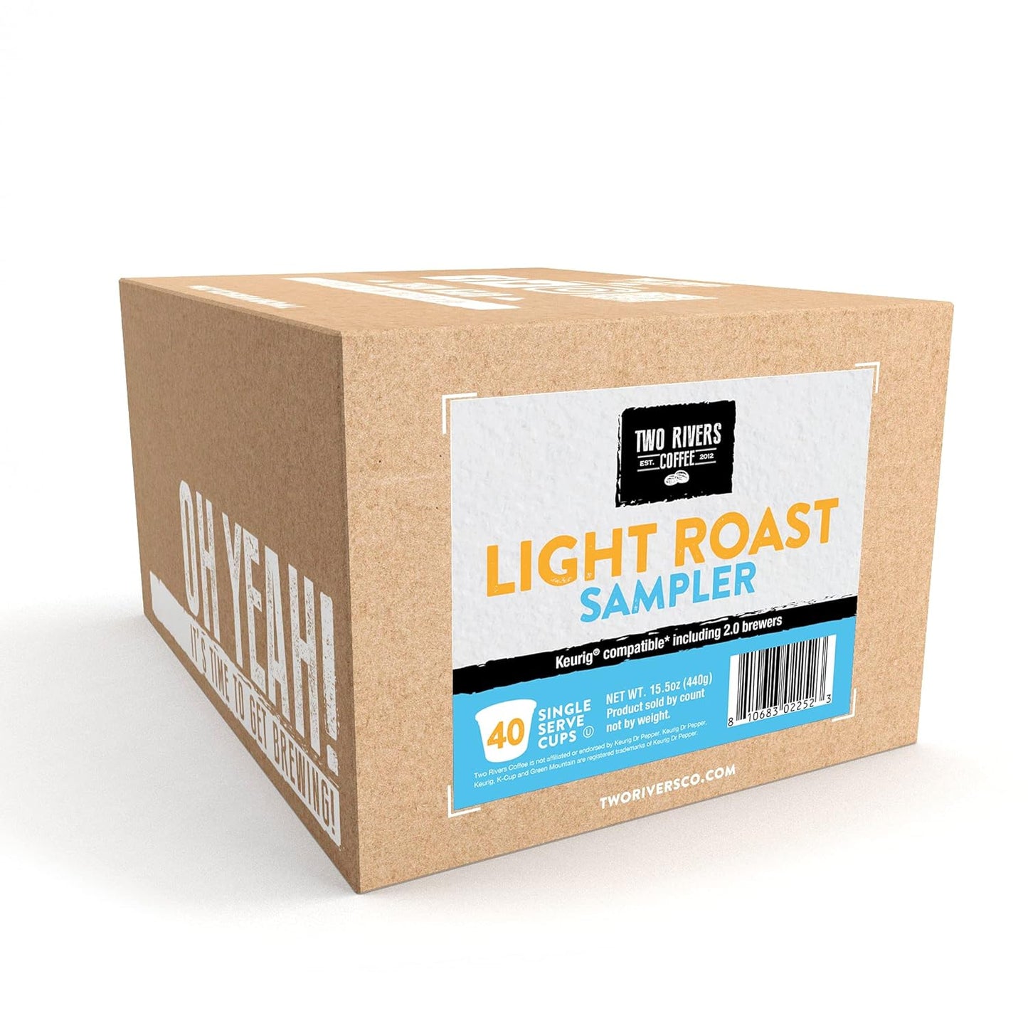 Two Rivers Coffee Light Roast Coffee Pods, Compatible with K Cup Brewers Including 2.0, Assorted Variety Sampler Pack, 40 Count