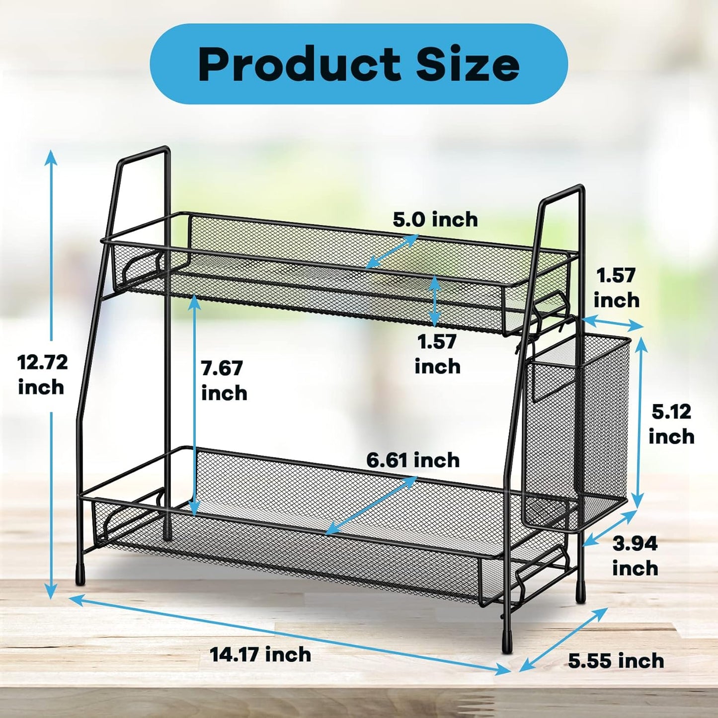 Bathroom Organizer Countertop, Spice Rack Organizer for Cabinet,Bathroom Counter Organizer, Kitchen Countertop Organizer
