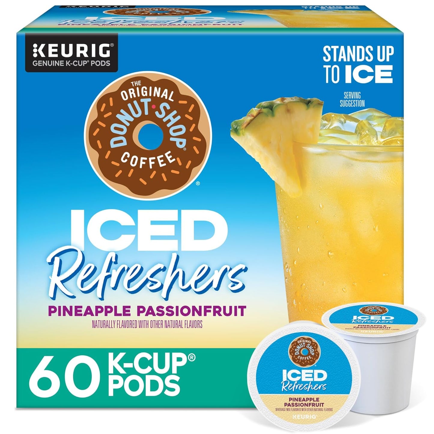 The Original Donut Shop Iced Refreshers, Pineapple Passionfruit Flavor, Keurig Single Serve K-Cup Pods, 60 Count (6 Packs of 10)