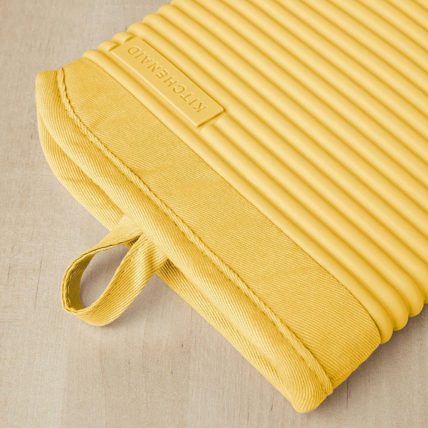 KITCHENAID Ribbed Soft Silicone Oven Mitt 2-Pack Set, 7.5"x13", Orange Sorbet