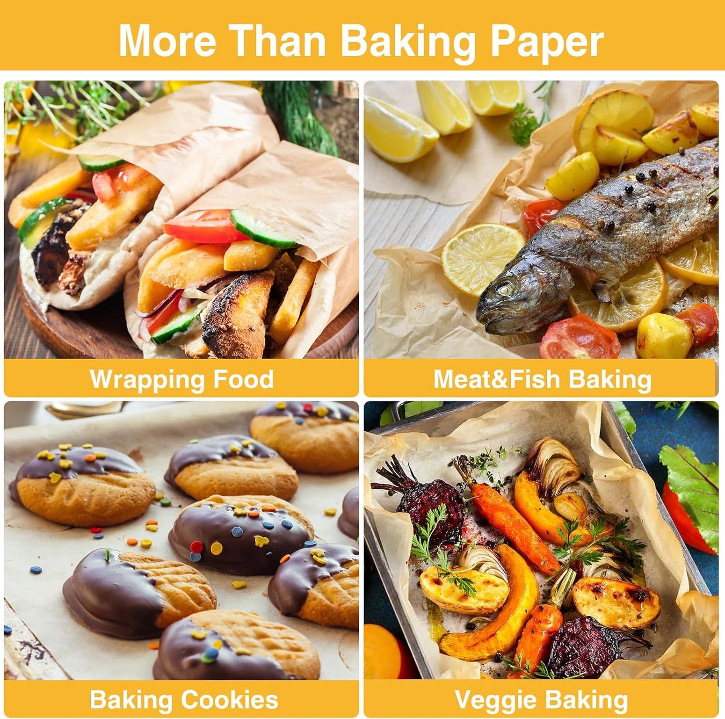 300 PCS Parchment Paper Sheets - OAMCEG 12x16 Inch No Chemical Non-Stick Unbleached Pre-Cut Parchment Paper with a Silicone Brush, for Baking Grilling Air Fryer Steaming Bread Cup Cake Cookie