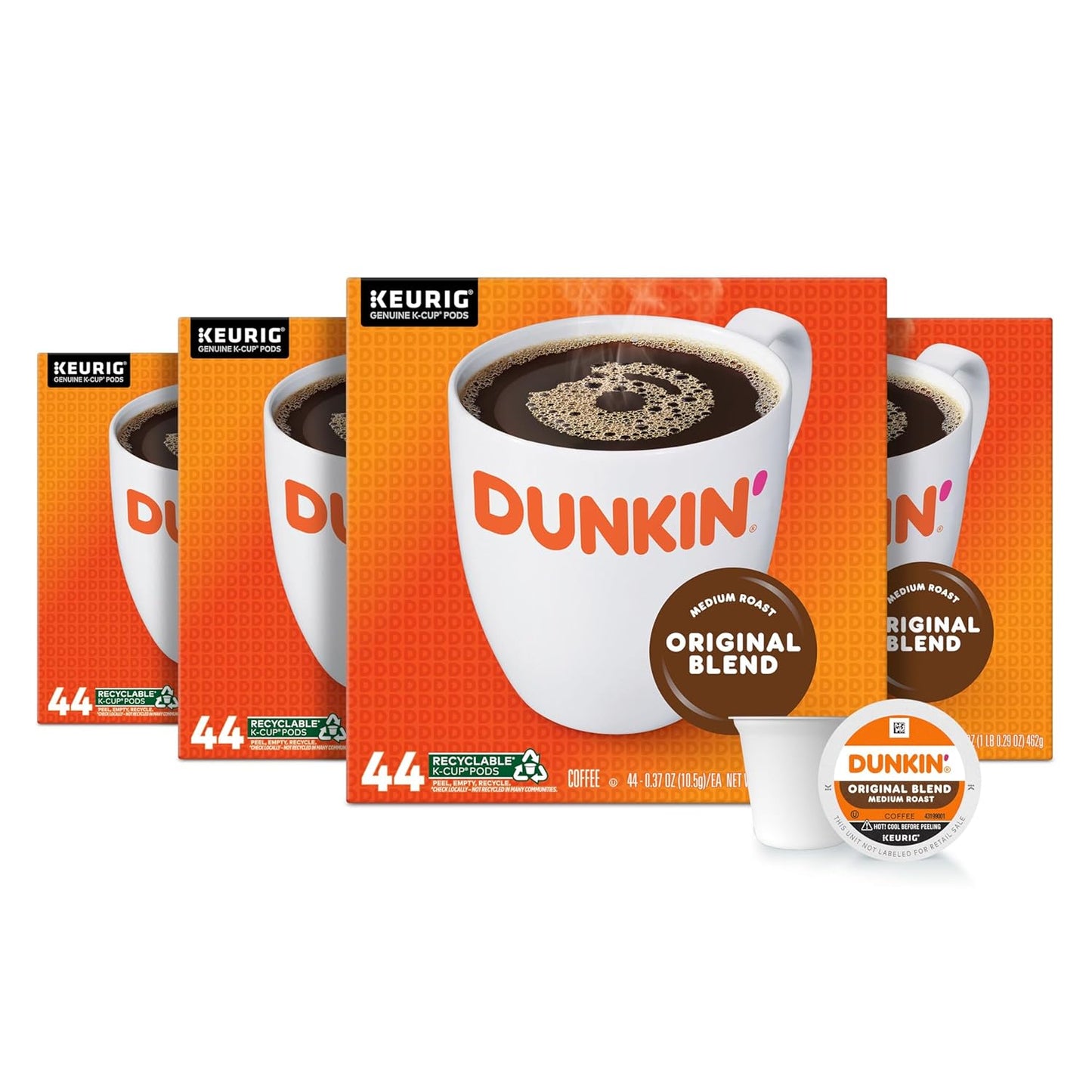 Dunkin' Original Blend Medium Roast Coffee, 176 Keurig K-Cup Pods