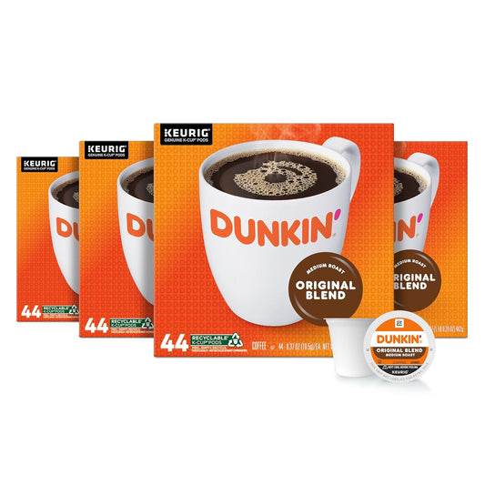 Dunkin' Original Blend Medium Roast Coffee, 176 Keurig K-Cup Pods