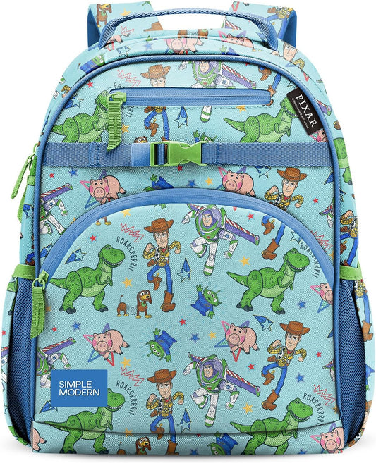 Simple Modern Medium Disney Pixar Toddler Backpack for School Girls and Boys | Kindergarten Elementary Kids Backpack | Fletcher Collection | Kids - 15" tall | Buzz and Woody Adventures