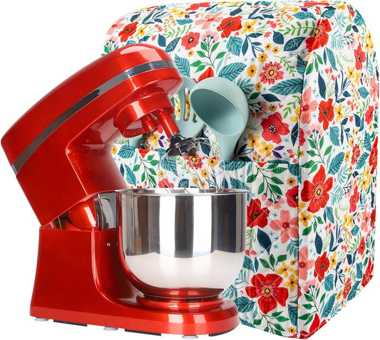 Kitchen Aid Mixer Cover Compatible with 6-8 Quarts Kitchen Aid/Hamilton Stand Mixer/Tilt Head & Bowl Lift Model,Flower Print Mixer Cover Pioneer Woman Kitchen Accessories,Kitchen Aid Mixer Accessories