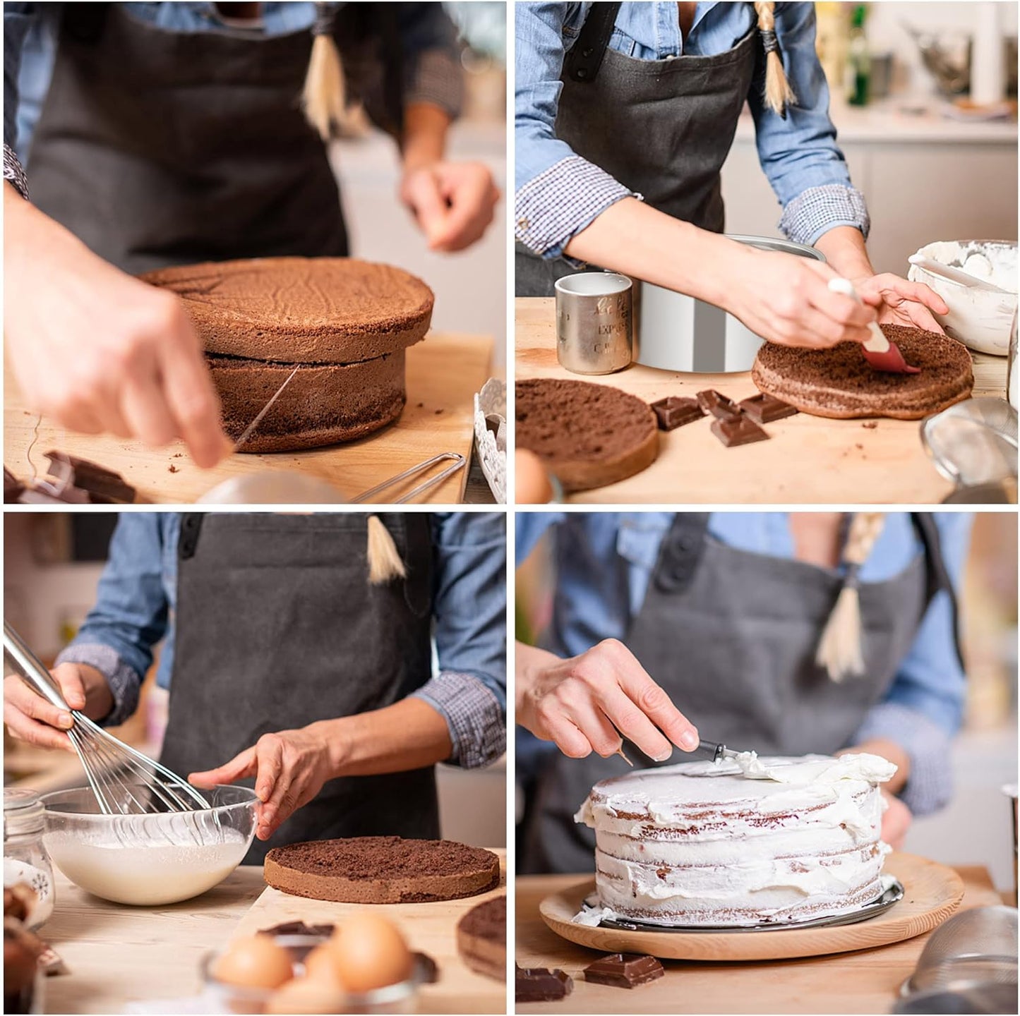 TeamFar 6 Inch Cake Pan, Stainless Steel Round Deep Baking Cake Pan for Wedding Birthday Party, Non-Toxic & Heavy Duty, Deep Wall & Straight Side, Mirror Finish & Dishwasher Safe