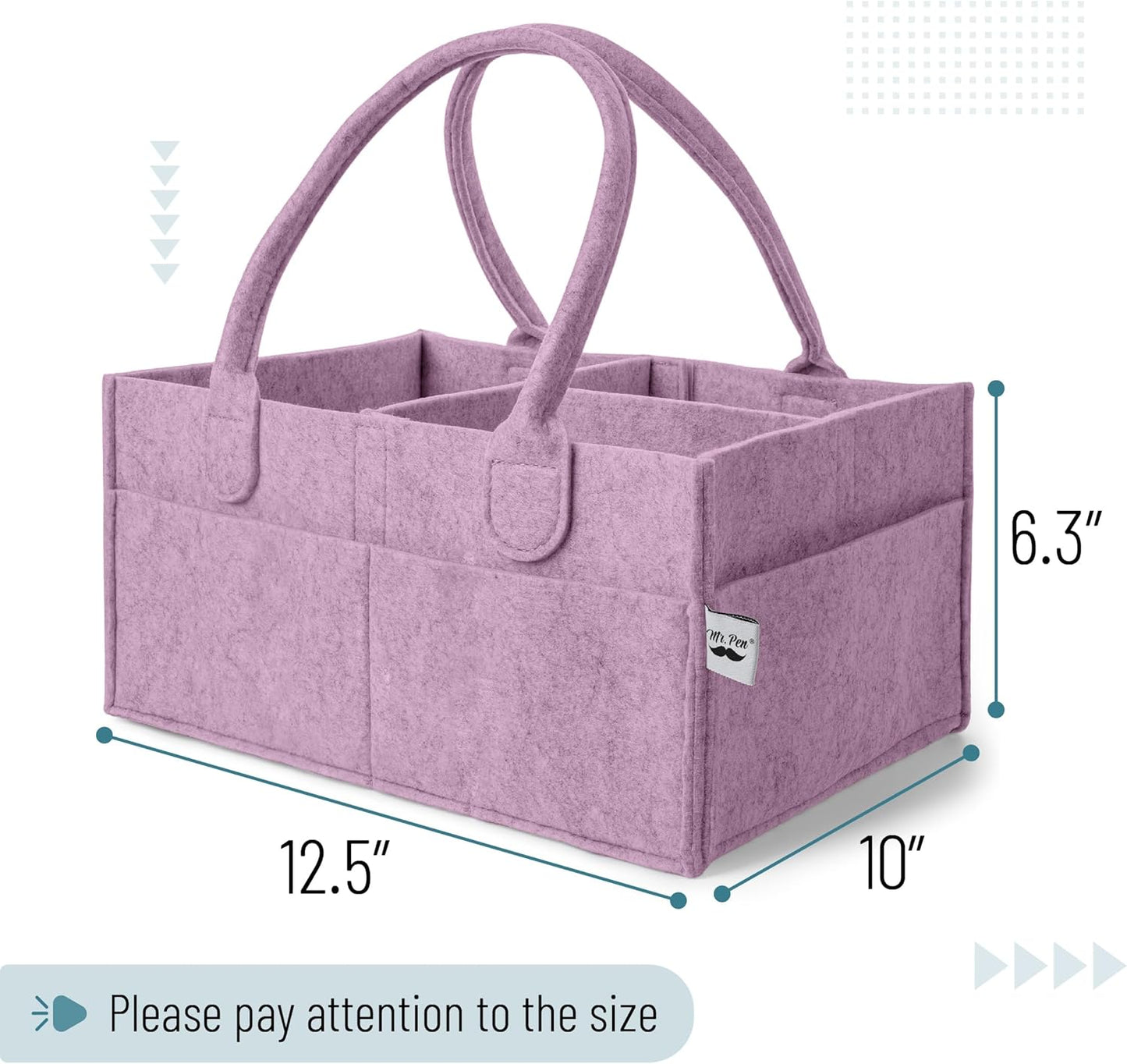 Mr. Pen- Baby Diaper Caddy Organizer, Orchid Mist, Baby Caddy Organizer with Handle, Compact Size, Collapsible & Portable