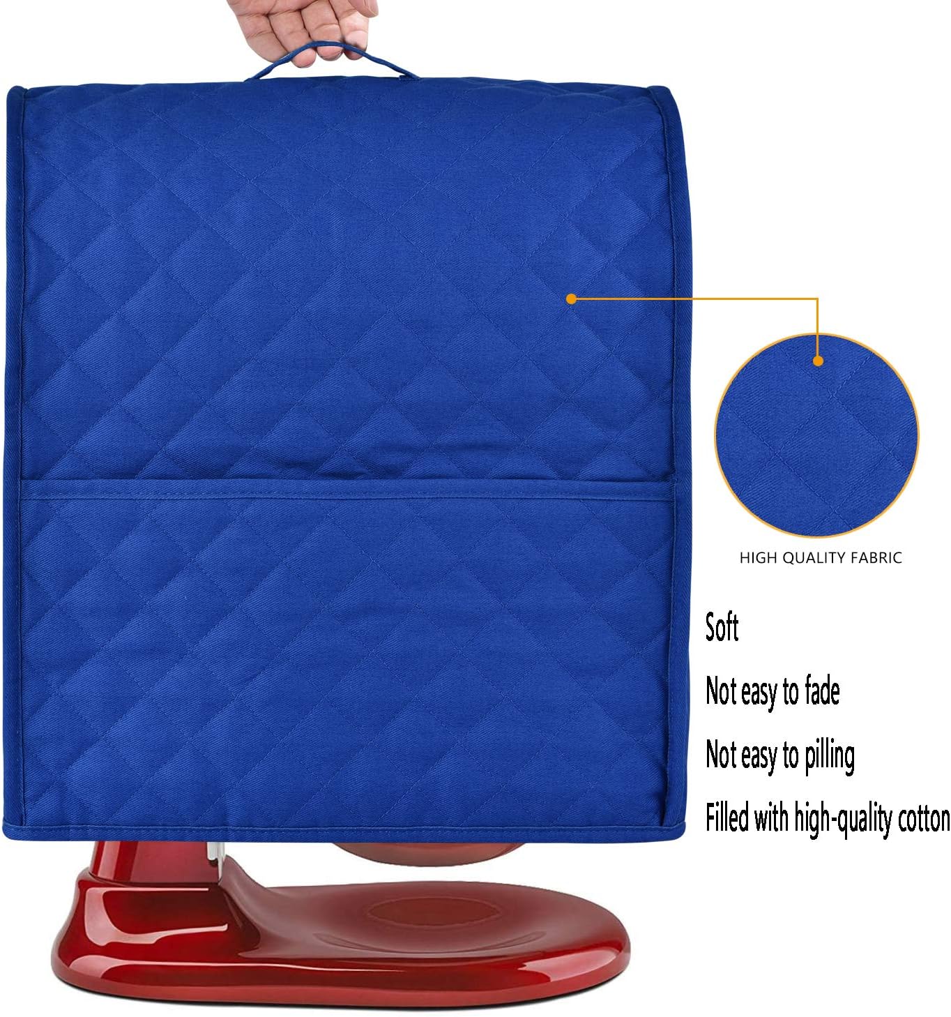 Stand Mixer Cover compatible with Kitchenaid Mixer, Fits All Tilt Head & Bowl Lift Models,The Fabric Is Pure Cottot,Fine, Soft, Not Easy to Fade, Not Easy To Pilling. (Fits for 6-8 Quart, Blue)