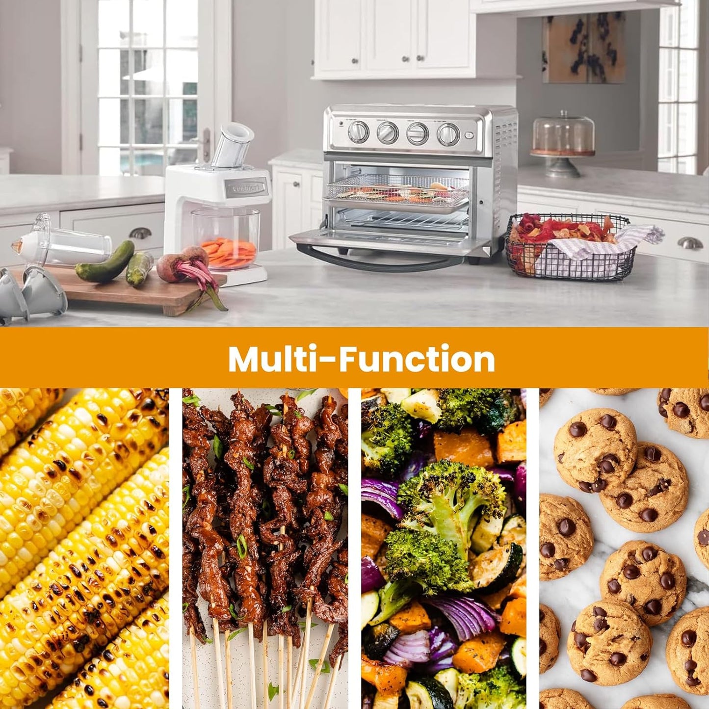 Stainless Steel Baking Tray Pan and Air Fryer Basket Compatible with Cuisinart Airfryer TOA-060 and TOA-065，for Convection Toaster Oven (with Cuisinart Airfryer TOA-060 and TOA-065)