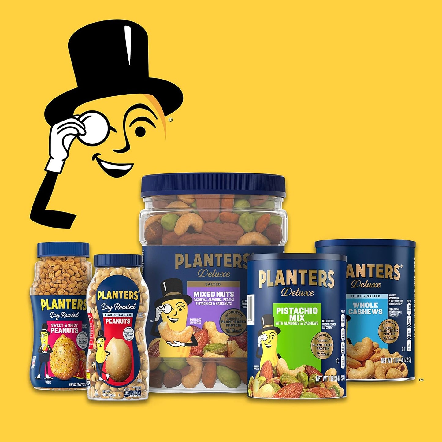 PLANTERS Deluxe Lightly Salted Cashews, Party Snacks, Plant-Based Protein, Quick Snack for Adults, After School Snack, Flavored with Sea Salt, Kosher, 1lb 2.25oz (Pack of 2)