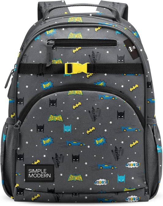 Simple Modern Medium DC Comics Batman Toddler Backpack for School Girls and Boys | Kindergarten Elementary Kids Backpack | Fletcher Collection | Kids - 15" tall | Batman POW!