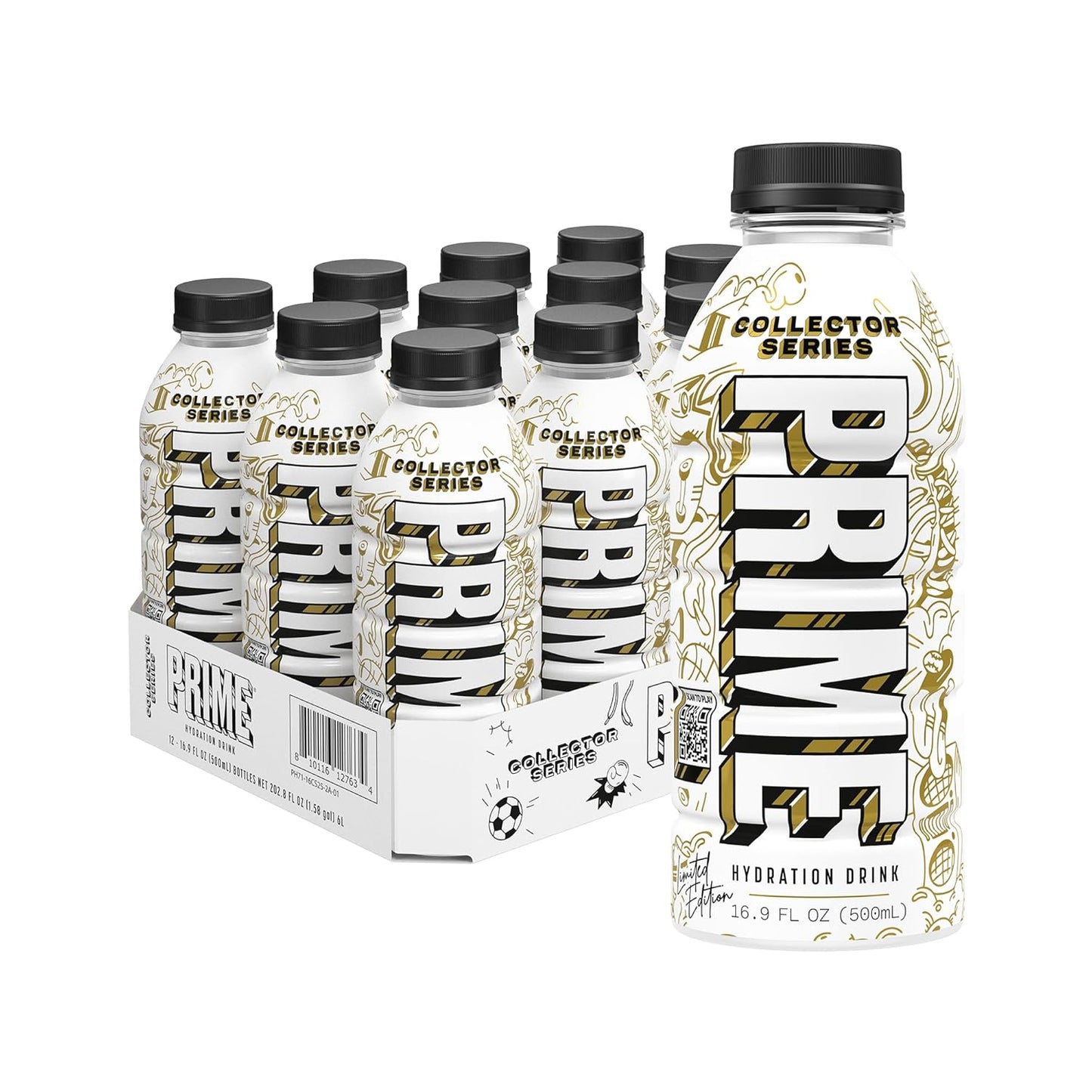 PRIME Hydration Collector Series, Sports Drinks, Electrolyte Enhanced for Replenishing Fluids, 250mg BCAAs, B Vitamins, Antioxidants, Low Sugar, 16.9 Fl Oz, 12 Pack