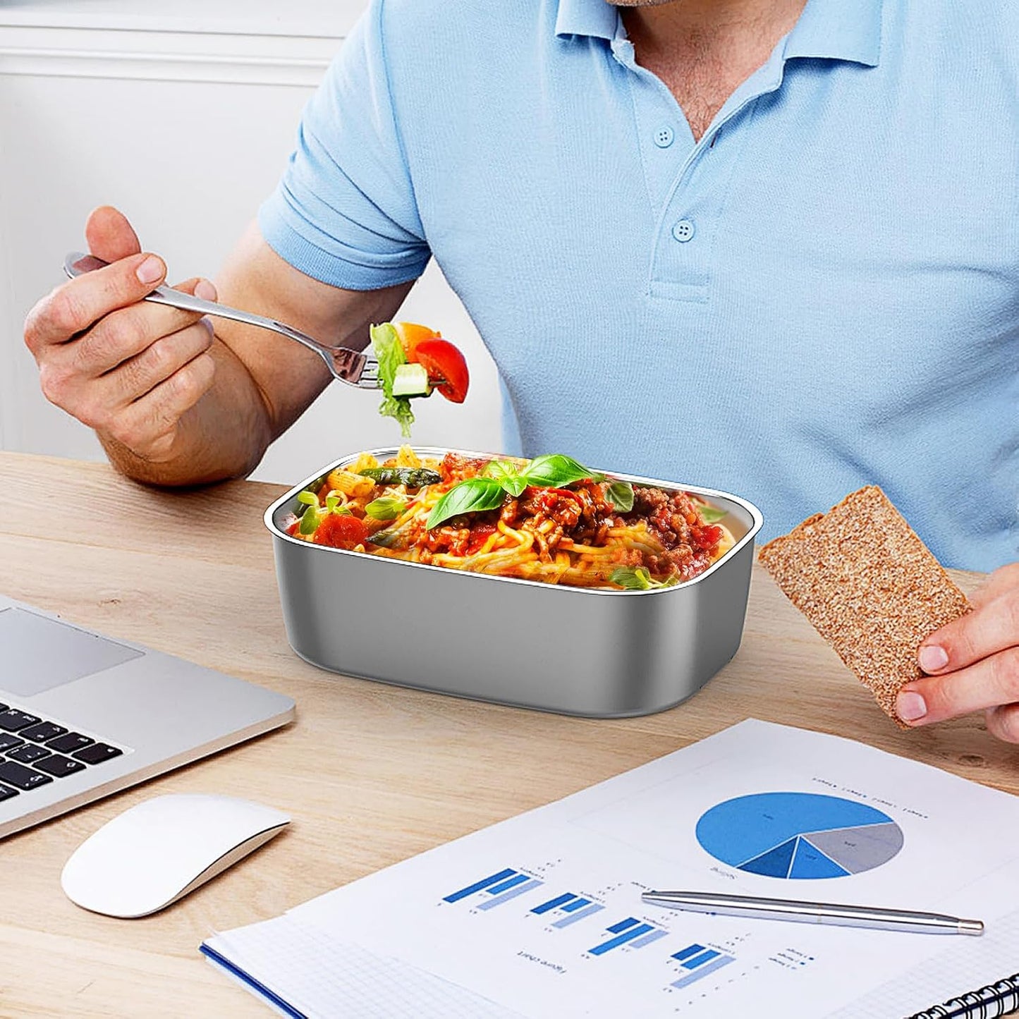 (Only for 1.5L Electric Lunch Box) 1.5L 304 Stainless Steel Inner Container for Electric Lunch Box, Removable Replacement Tray, Easy to Clean, Eco Friendly and Dishwasher Safe