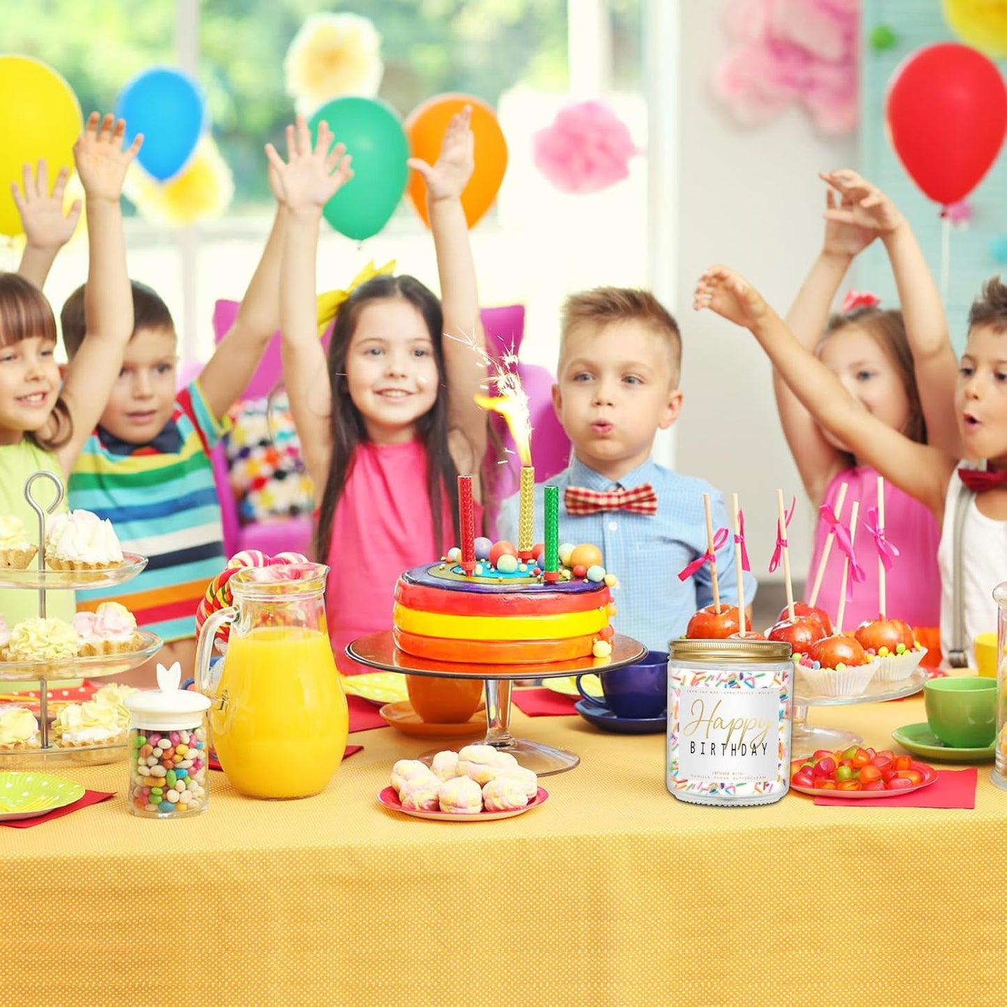 Happy Birthday Candle - Vanilla Cream Birthday Candle, Unique Birthday Gifts for Women - 7oz Scented Candle with Sprinkles, Birthday Gifts for Men/Best Friend