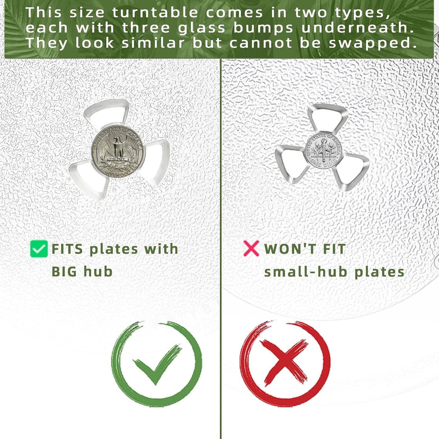 11.5" Microwave Turntable Compatible with Samsung DE63-00624A DE74-20102D, 11 1/2 inch Replacement Microwave Glass Plate for GE WB49X10097 WB49X10224