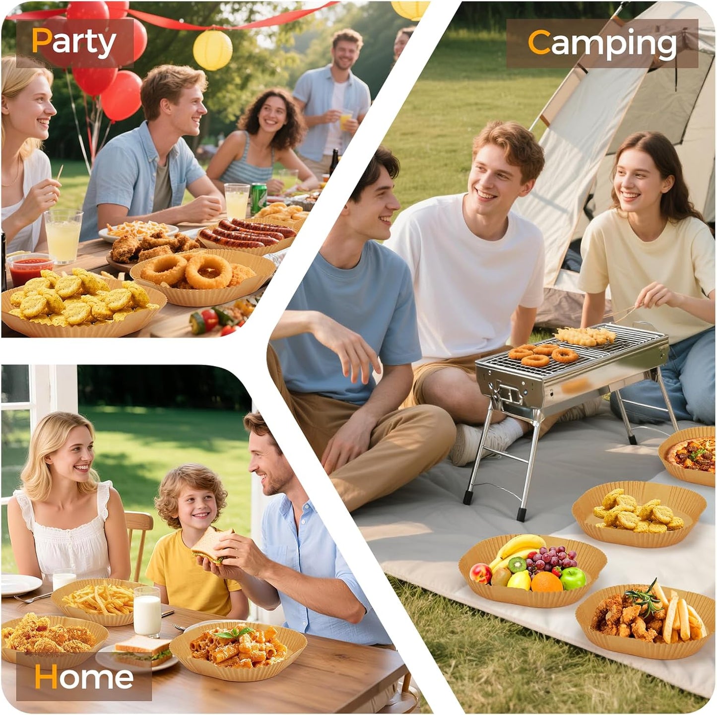 250 Pcs 8" Square Air Fryer Liners Disposable, Unbleached Parchment Paper Liners for Airfryer Basket, Non-Stick & Leakproof Baking Paper for Oven Roasting