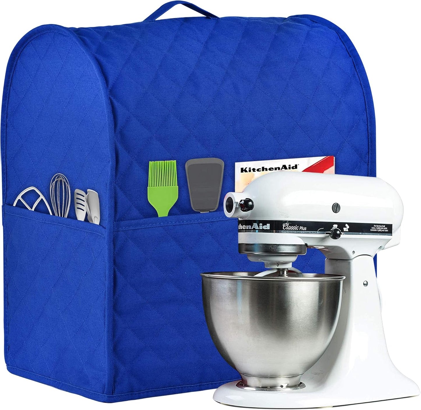 Stand Mixer Cover compatible with Kitchenaid Mixer, Fits All Tilt Head & Bowl Lift Models,The Fabric Is Pure Cottot,Fine, Soft, Not Easy to Fade, Not Easy To Pilling. (Fits for 6-8 Quart, Blue)