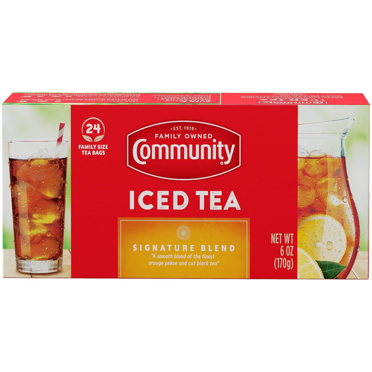 Community Coffee Signature Iced Tea, 288 Family Size Tea Bags, 24 Count Box (Pack of 12)