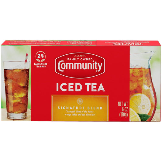 Community Coffee Signature Iced Tea, 288 Family Size Tea Bags, 24 Count Box (Pack of 12)