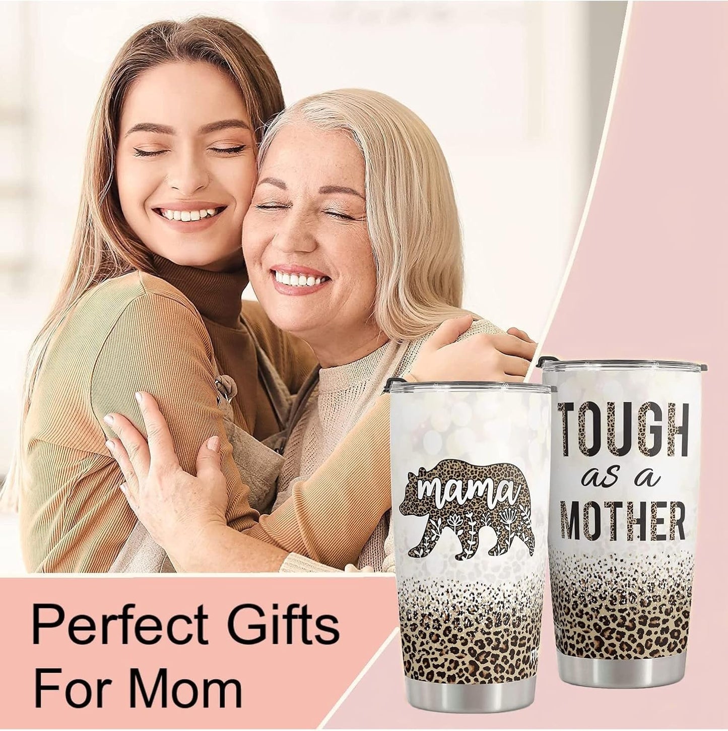 Macorner Mothers Day, Birthday Gifts for Mom Nana From Daughter Son - Christmas Gifts For Women Grandma - Stainless Steel Bear Tumbler 20oz