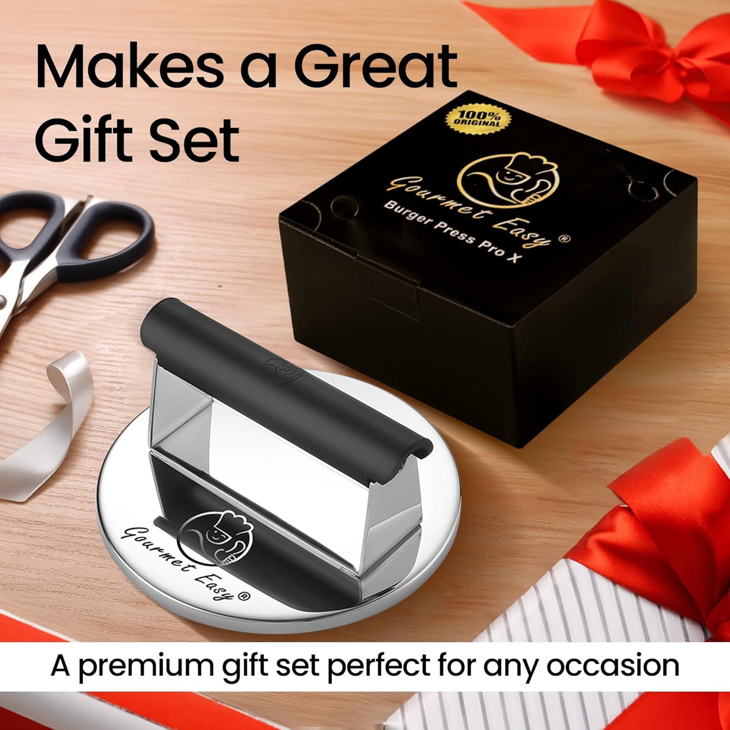 2lb Smash Burger Press Stainless Steel, Burger Smasher for Griddle Heat Resistant Handle, Hamburger Press, Dishwasher Safe Grill Press for Griddle, Meat Press Griddle Press for Flat Top Grill Cooking