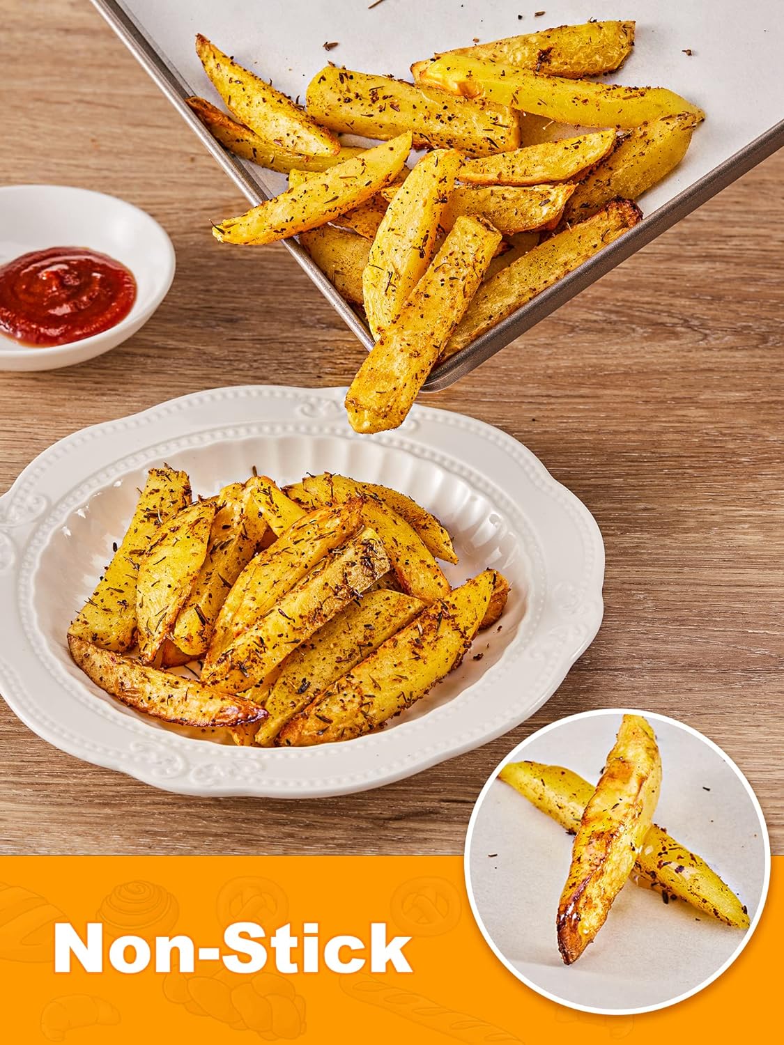 SMARTAKE 200 Pcs Parchment Paper Baking Sheets, 10x15 Inch Non-Stick Precut Baking Parchment, Suitable for Baking Grilling Air Fryer Steaming Bread Cup Cake Cookie and More (White)