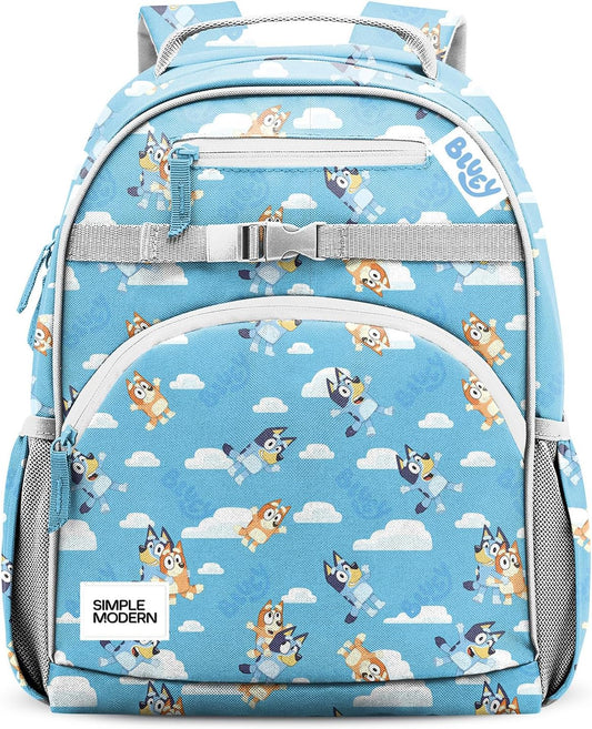 Simple Modern Large Bluey Kids Backpack for School Girls and Boys | Elementary Backpack for Teen | Fletcher Collection | Kids - 16" tall | Bluey Sky