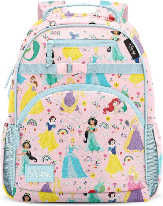 Simple Modern Large Disney Kids Backpack for School Girls and Boys | Princesses Elementary Backpack for Teen | Fletcher Collection | Kids - 16" tall | Princess Rainbows