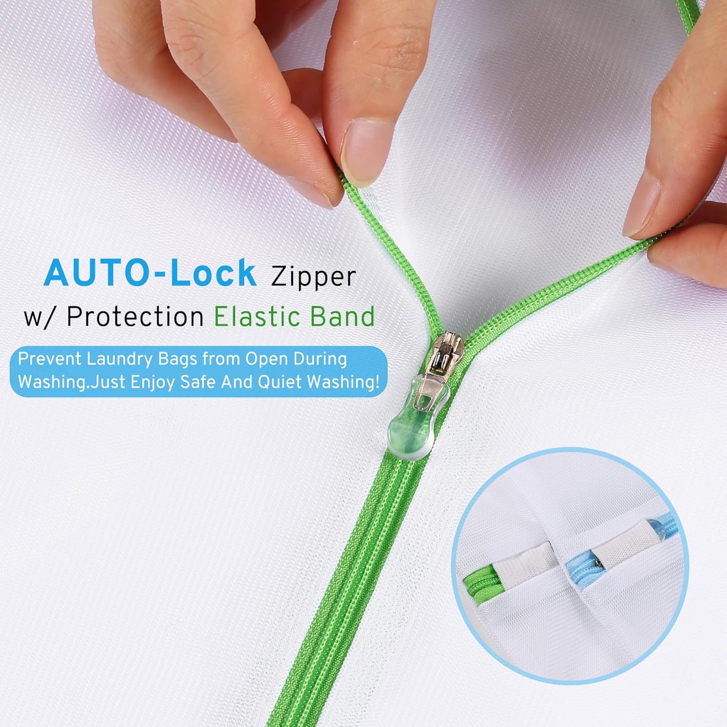 4 Pcs Mesh Laundry Bags Set for Delicates with AUTO-Lock Zipper, Lingerie Bags for Washing Delicates, Laundry Bags Mesh Wash Bags, Delicates Laundry Bag for Jeans,Blouse,Stocking,Bra(XL, 24" x 20")