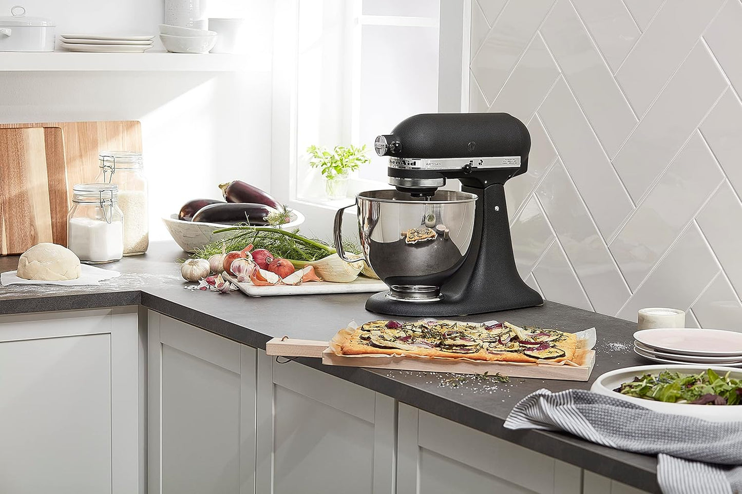 KitchenAid Artisan Series 5 Quart Tilt Head Stand Mixer with Pouring Shield KSM150PS, Cast Iron