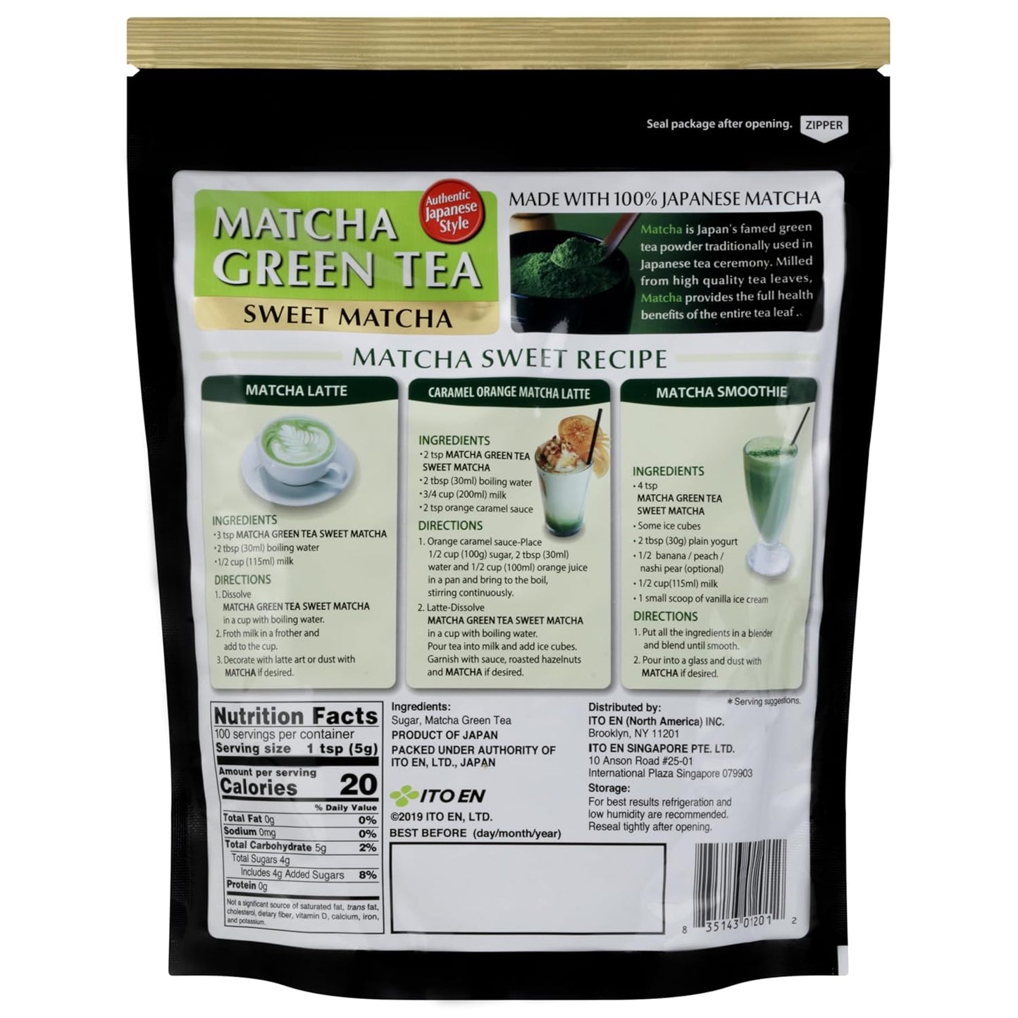 Ito En Matcha Green Tea, Sweet Powder, 17.5 Ounce (Pack of 1), Sweetened Green Tea Powder