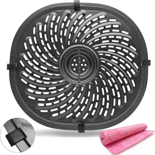 7QT Air Fryer Grill Pan Replacement Parts for PowerXL Gowise Air Fryers, 7QT Upgraded Grill Crisper Plate Tray Rack Grid Shelf with Rubber Bumpers for PowerXL, Non-stick, Dishwasher Safe