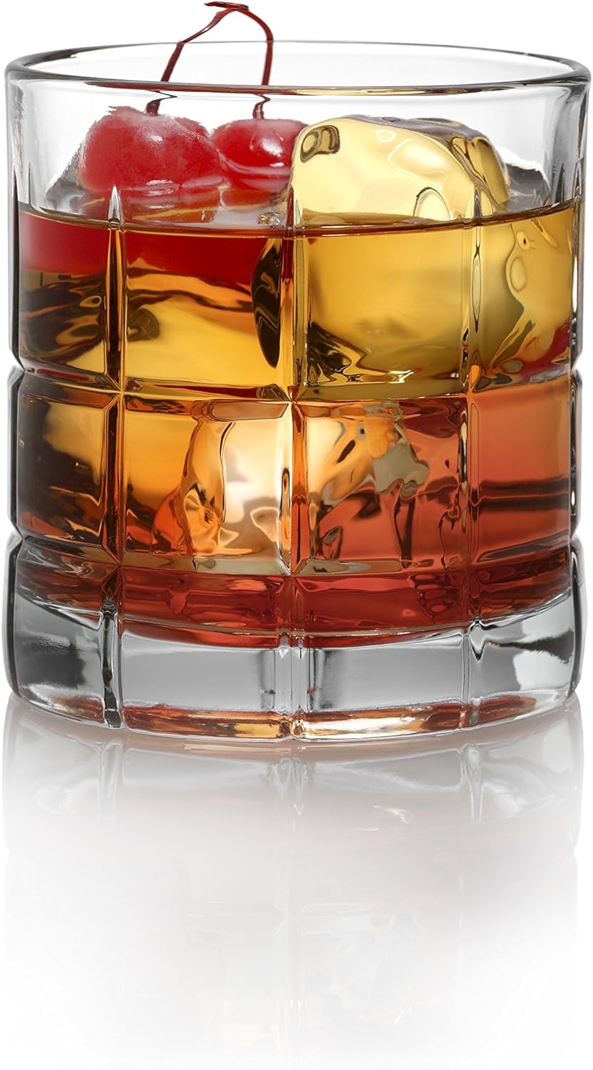 Anchor Hocking Manchester Rocks Old Fashioned Whiskey Glasses, 10.5 oz (Set of 4) -