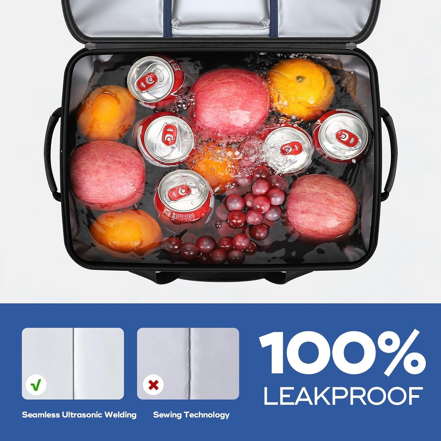 Maelstrom Collapsible Soft Cooler Bag, 24/30/60/75 Cans Beach Cooler, Ice Chest, Leakproof & Portable for Beach, Camping, Road Trips & Grocery Shopping