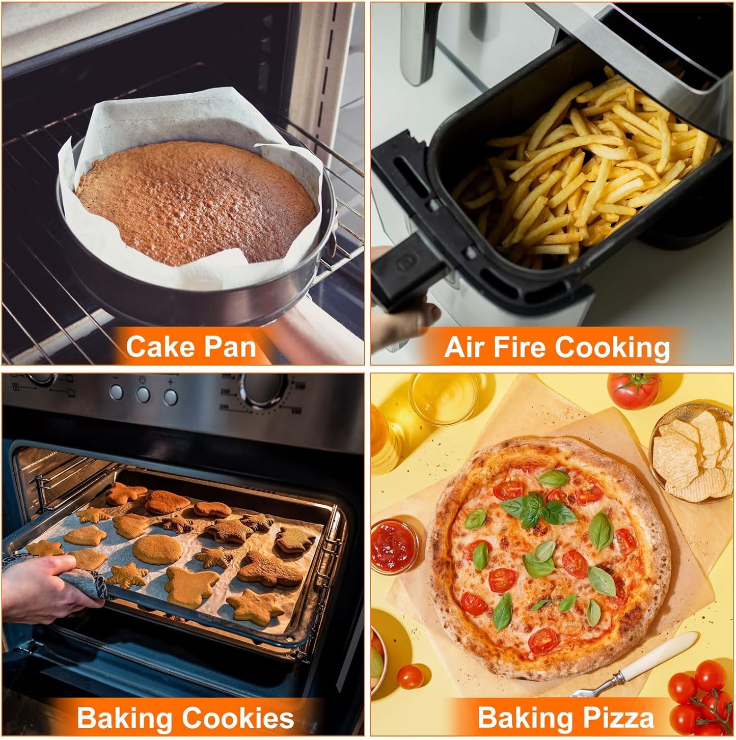 uxcell 200Pcs Air Fryer Parchment Paper, 4 Inch Square Air Fryer Liner, Non-Stick Steamer Liners for Oven, Microwave, Steaming Basket, White