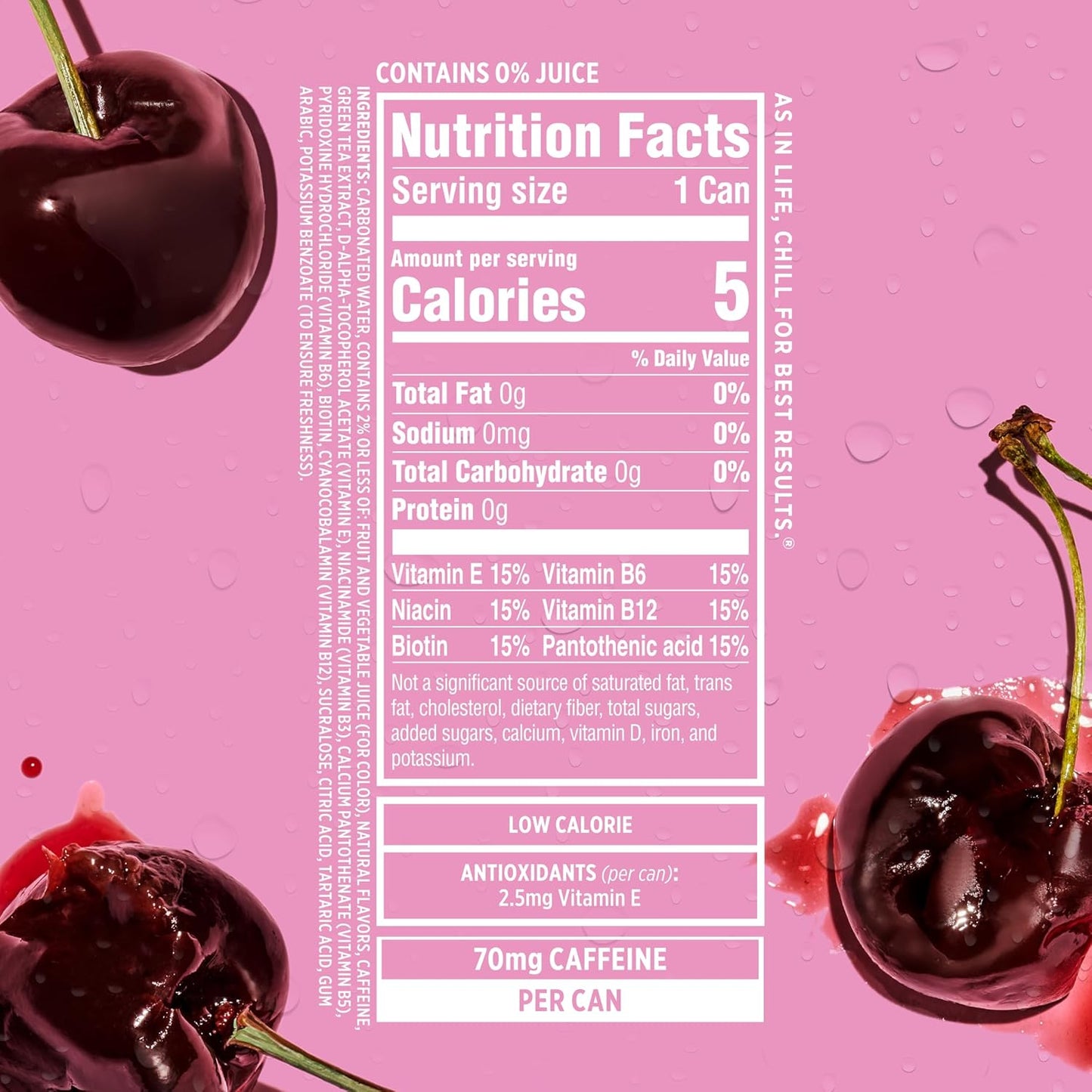 Sparkling Ice Caffeine Cherry Vanilla Sparkling Water with Caffeine, Zero Sugar, with Antioxidants and Vitamins,16 fl oz Cans (Pack Of 12)