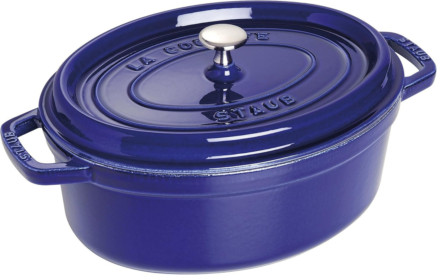 Staub Cast Iron Roaster/Cocotte, Oval 31 cm, 5.5 L, Dark Blue