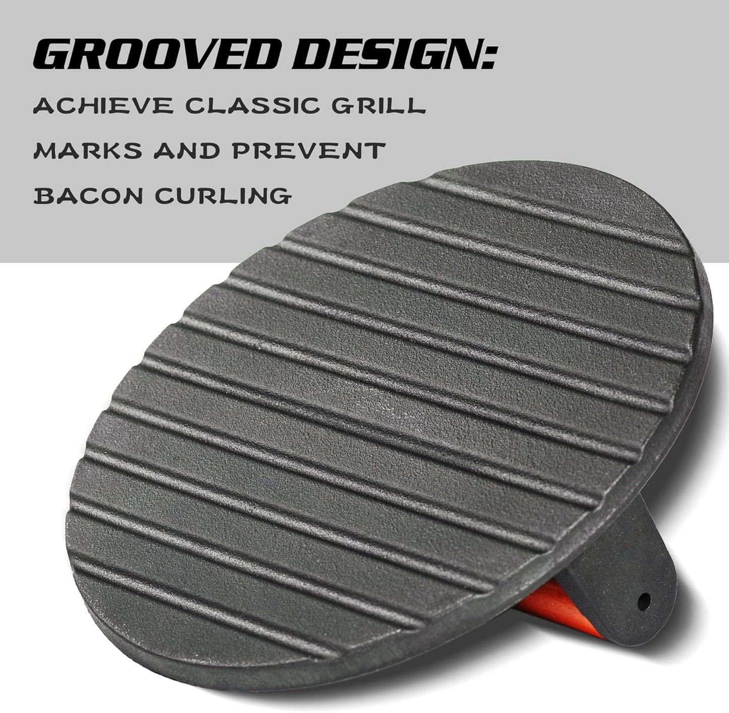 vivicreate 7 inch Burger Smasher,Patty Smasher,Hamburger Smasher Press,Griddle Press, Bacon Press, Grill Press, Burger Press,Meat Press, cast Iron Grill Press, Barbecue Press, with Wooden Handle