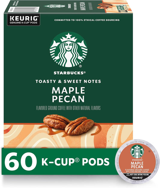 Starbucks Coffee K-Cup Pods, Maple Pecan Flavored Coffee, Naturally Flavored, 100% Arabica, 6 Boxes (60 Pods Total)