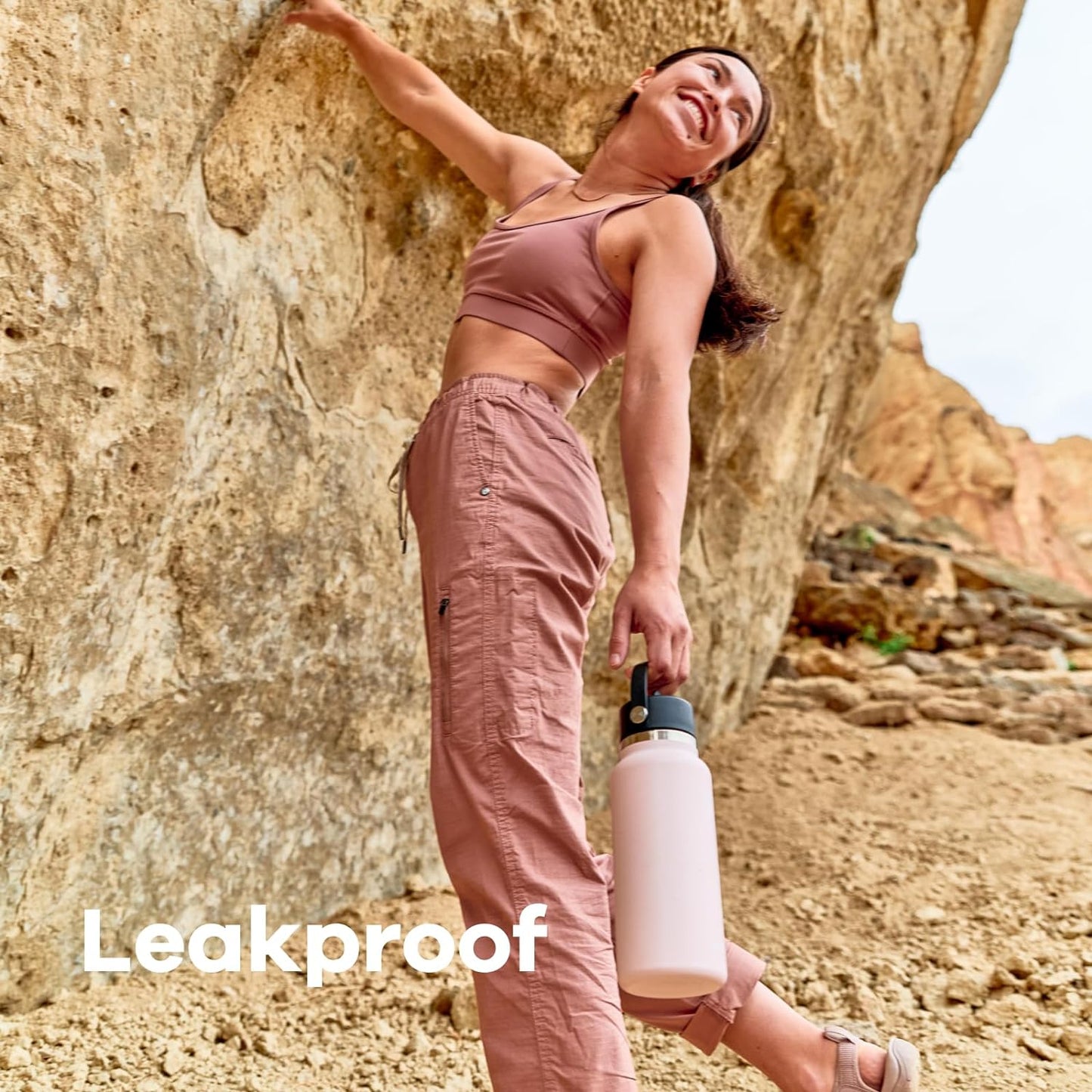 Hydro Flask Water Bottle - Insulated Stainless Steel - Wide Mouth Flex Lid, Non Spill, Leakproof and Refillable in 40 Oz