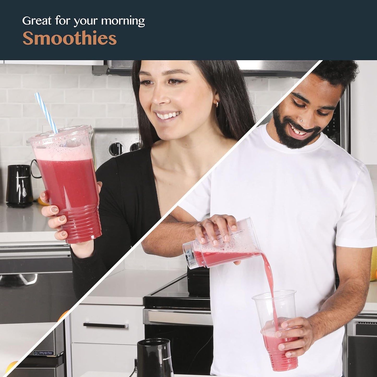 Upper Midland Products 32 OZ Cups and Lids, 50 Sets Large Plastic Disposable Clear Cups For Ice Coffee