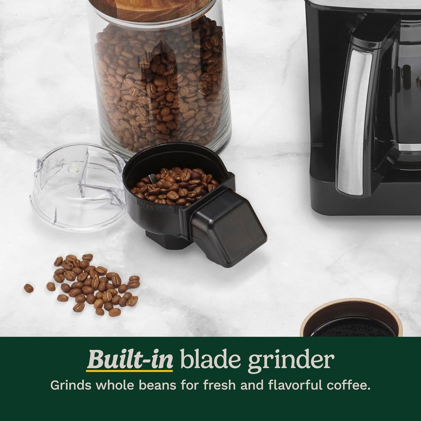 Cuisinart Coffee Center Grind and Brew Plus, Built-in Coffee Grinder, Coffeemaker and Single-Serve Brewer with 6oz, 8oz and 10oz Serving Size, Black/Silver, SS-GB1NAS
