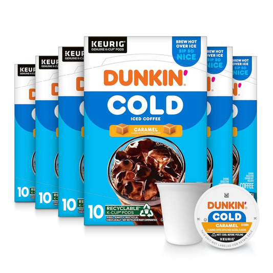 Dunkin' Cold Caramel Flavored Coffee, 60 Keurig K-Cup Pods