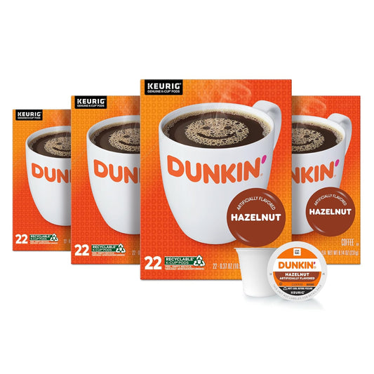 Dunkin' Hazelnut Flavored Coffee, 88 Keurig K-Cup Pods