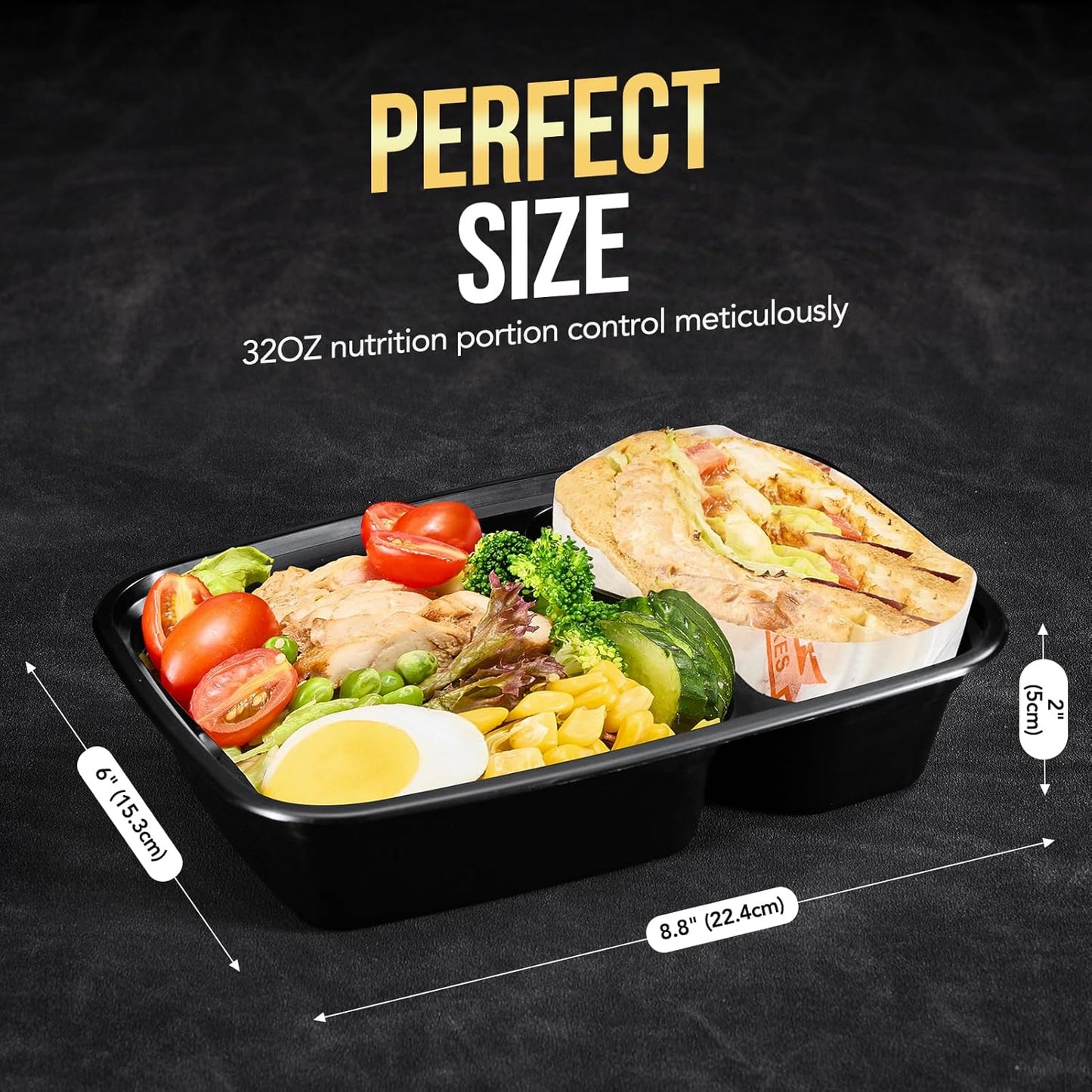 Glotoch 10 Pack 32OZ Meal Prep Containers Reusable Microwave Safe,Extra Large &Thick Food Storage Containers With Lids, Durable Bento Boxes BPA-free, Stackable, Dishwasher/Freezer Safe