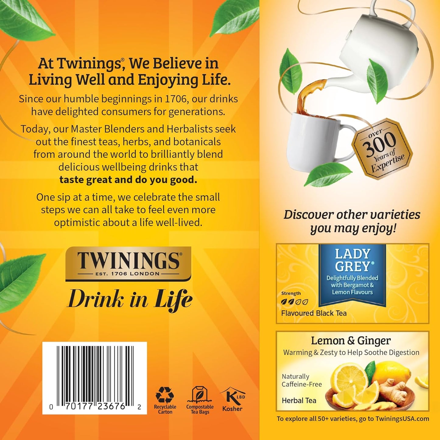 Twinings Earl Grey Black Tea Individually Wrapped Bags, 100 Count (Pack of 1), Flavoured with Citrus & Bergamot, Caffeinated, Enjoy Hot or Iced, 100 Teabags