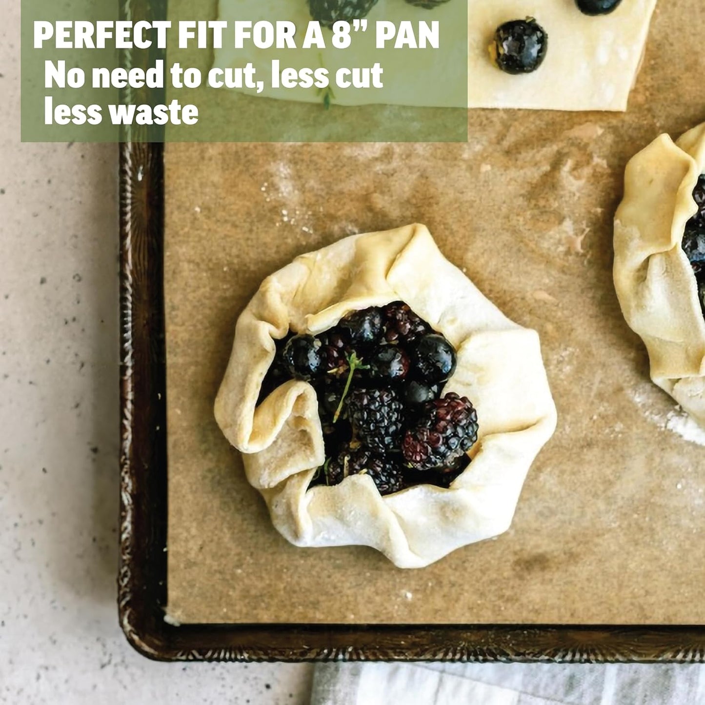 Zenlogy 8x8 Parchment Squares (200 sheets) - Unbleached, Non-stick, Pre-cut Parchment Paper - Fits 8x8 Brownie Square Pans and Toaster Oven Trays, and Air Fryer - Great for Wraps, Baking, Roasting