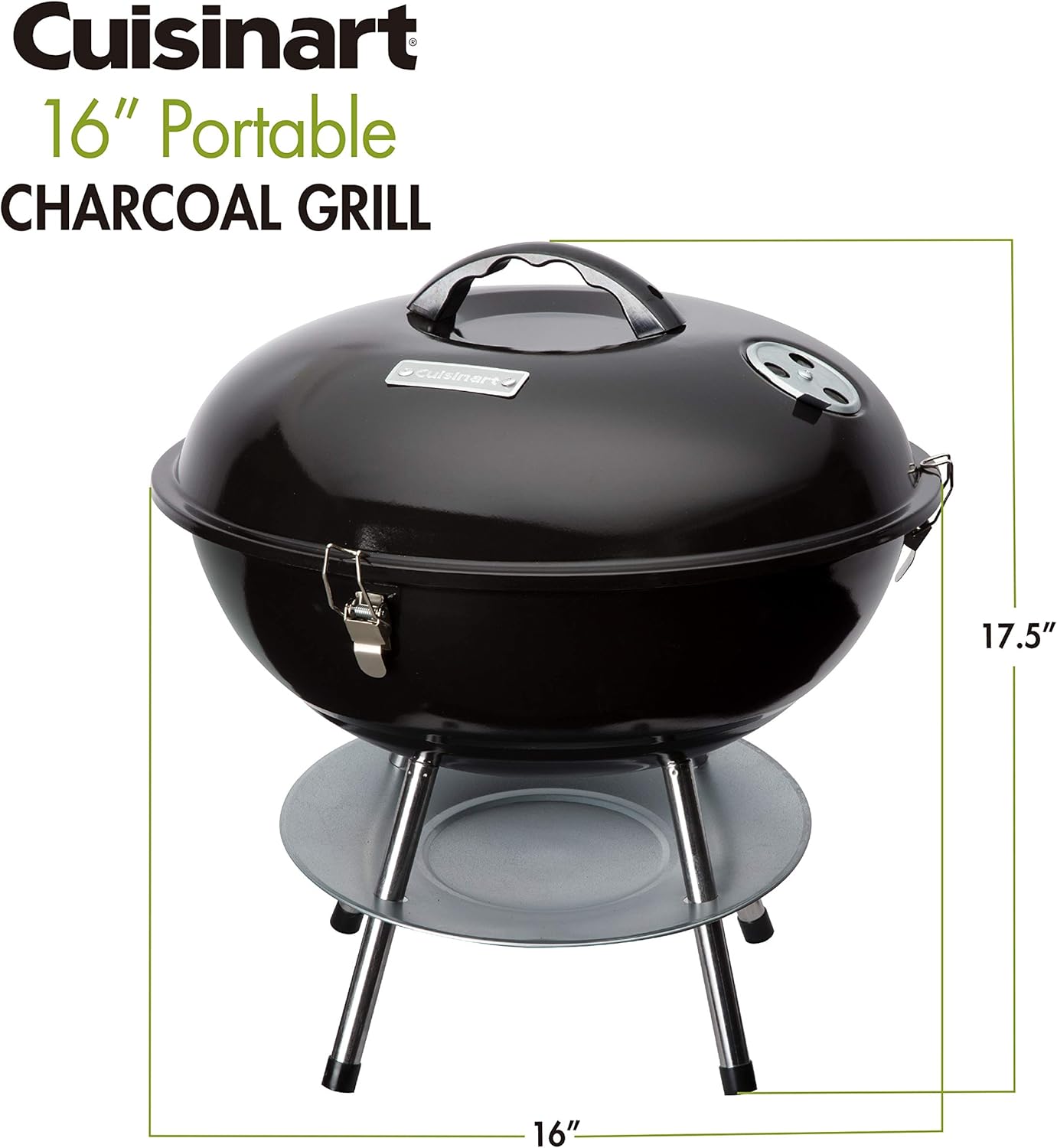 Cuisinart CCG-216 Portable Charcoal Grill, 16", Black