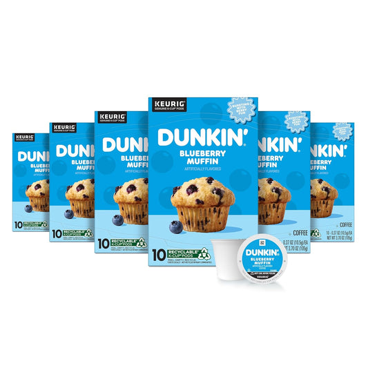 Dunkin' Blueberry Muffin Flavored Coffee, 60 Keurig K-Cup Pods