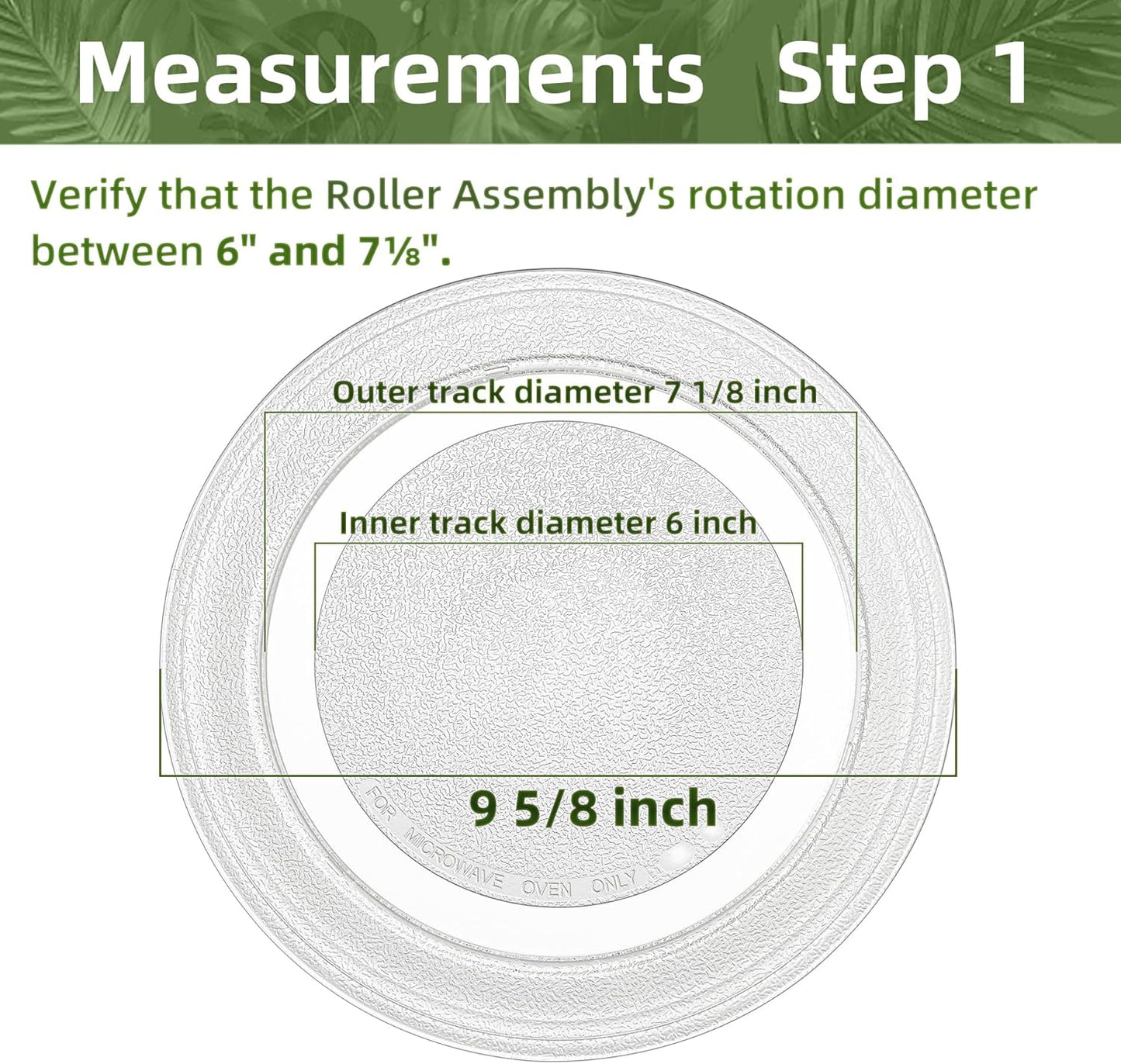 9.6" Microwave Turntable Plate Compatible with GE WB49X10134, 9 5/8 inch Replacement Microwave Glass Plate for LG 3390W1A035A 3390W1A035C and WPW10315165 Whirlpool Microwave Glass Tray